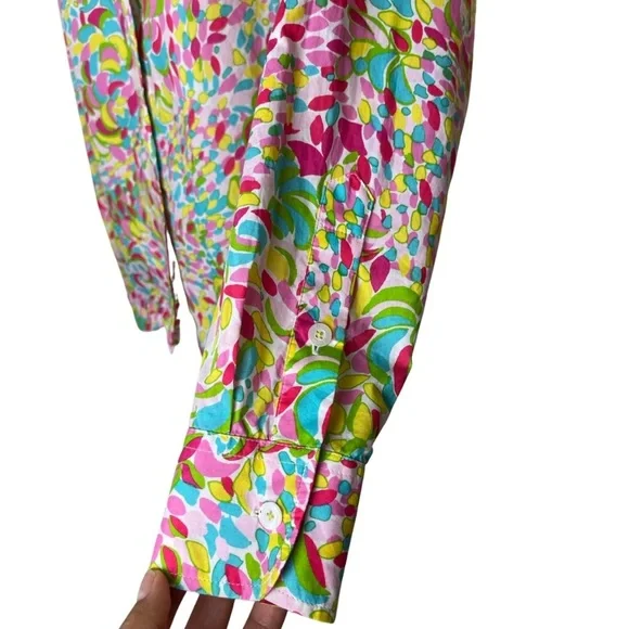 Lilly Pulitzer Print Blouse Size 10 - Picture 3 of 10